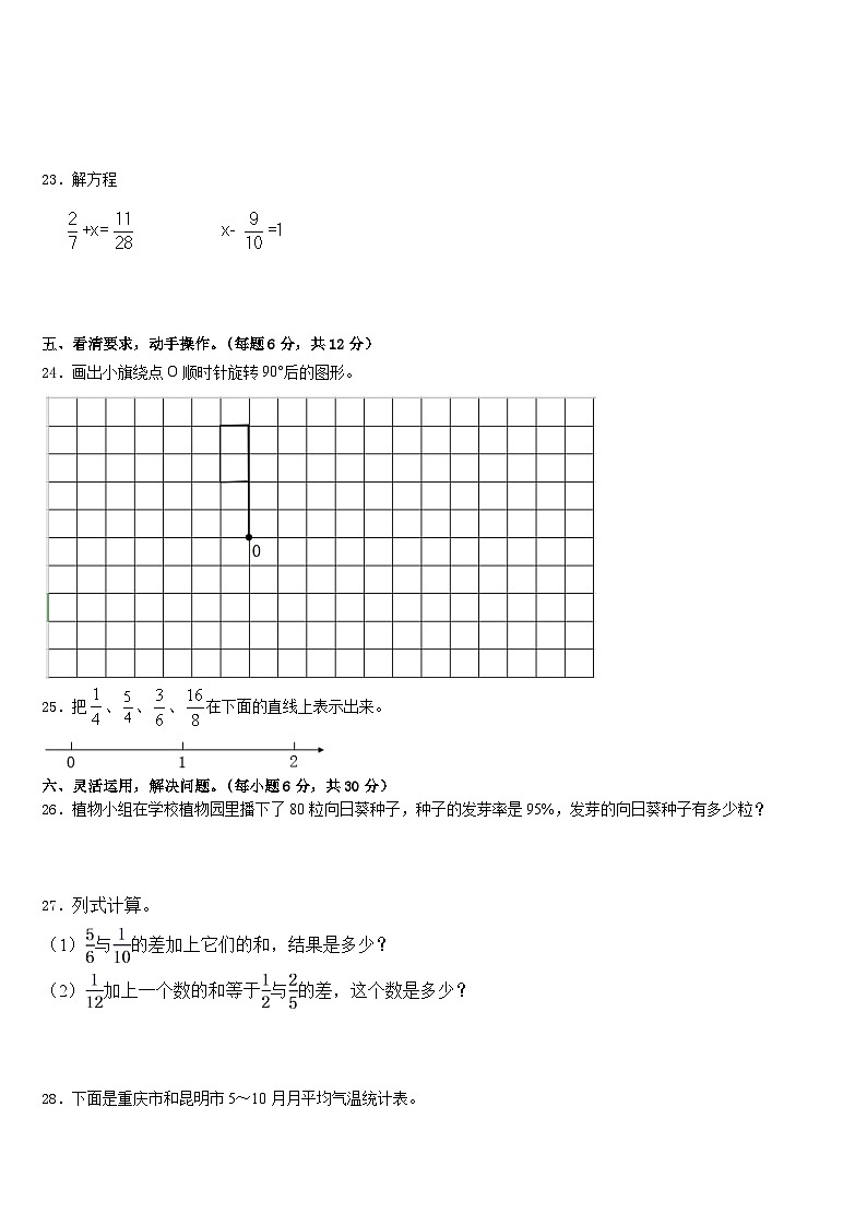 2022-2023学年昌乐县五年级数学第二学期期末质量检测模拟试题含答案第3页