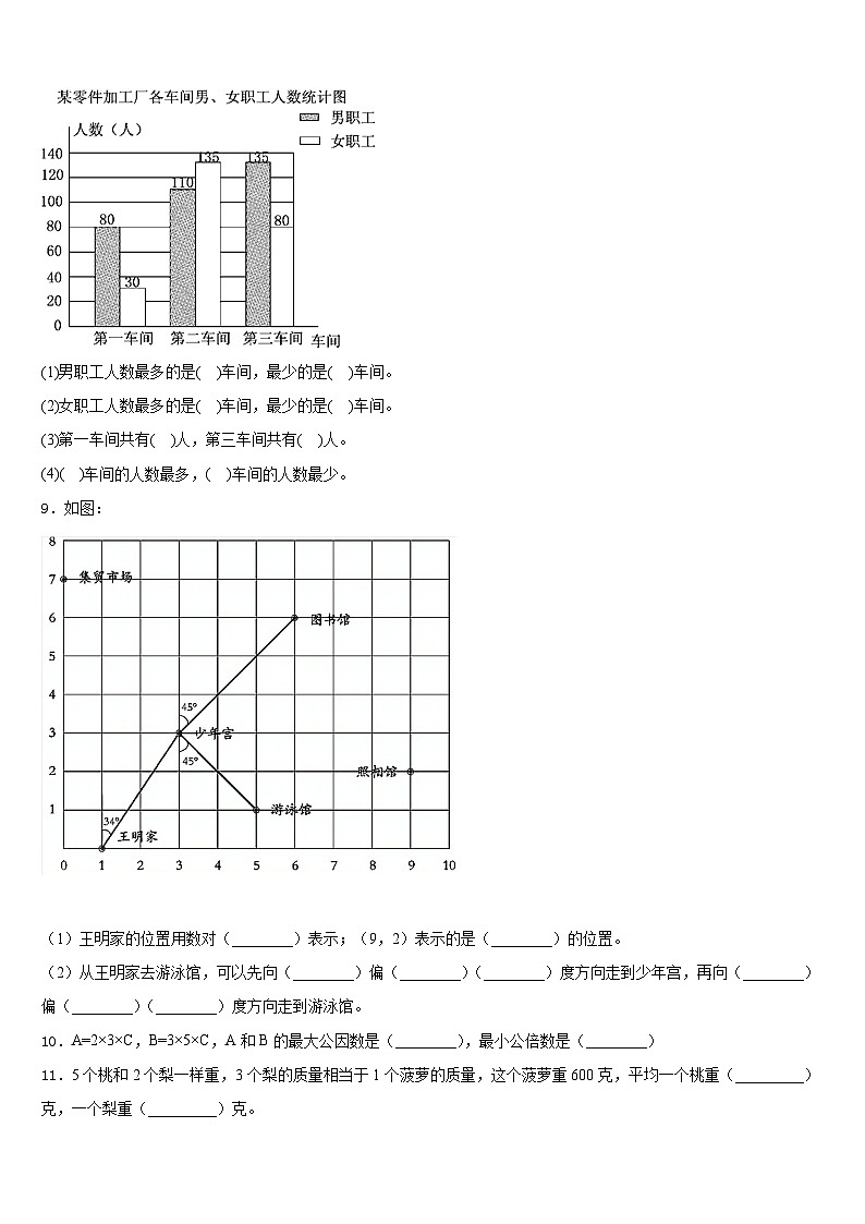 2022-2023学年杭州市下城区五下数学期末质量跟踪监视模拟试题含答案第2页