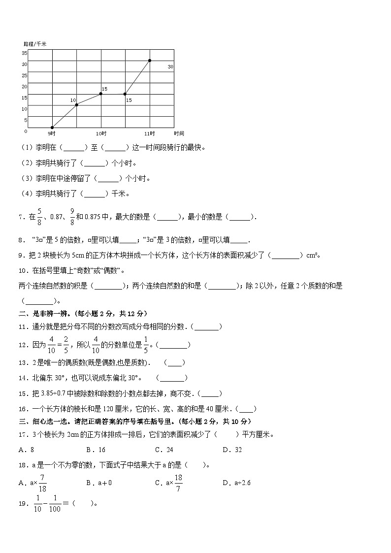 2022-2023学年武平县数学五年级第二学期期末经典模拟试题含答案第2页