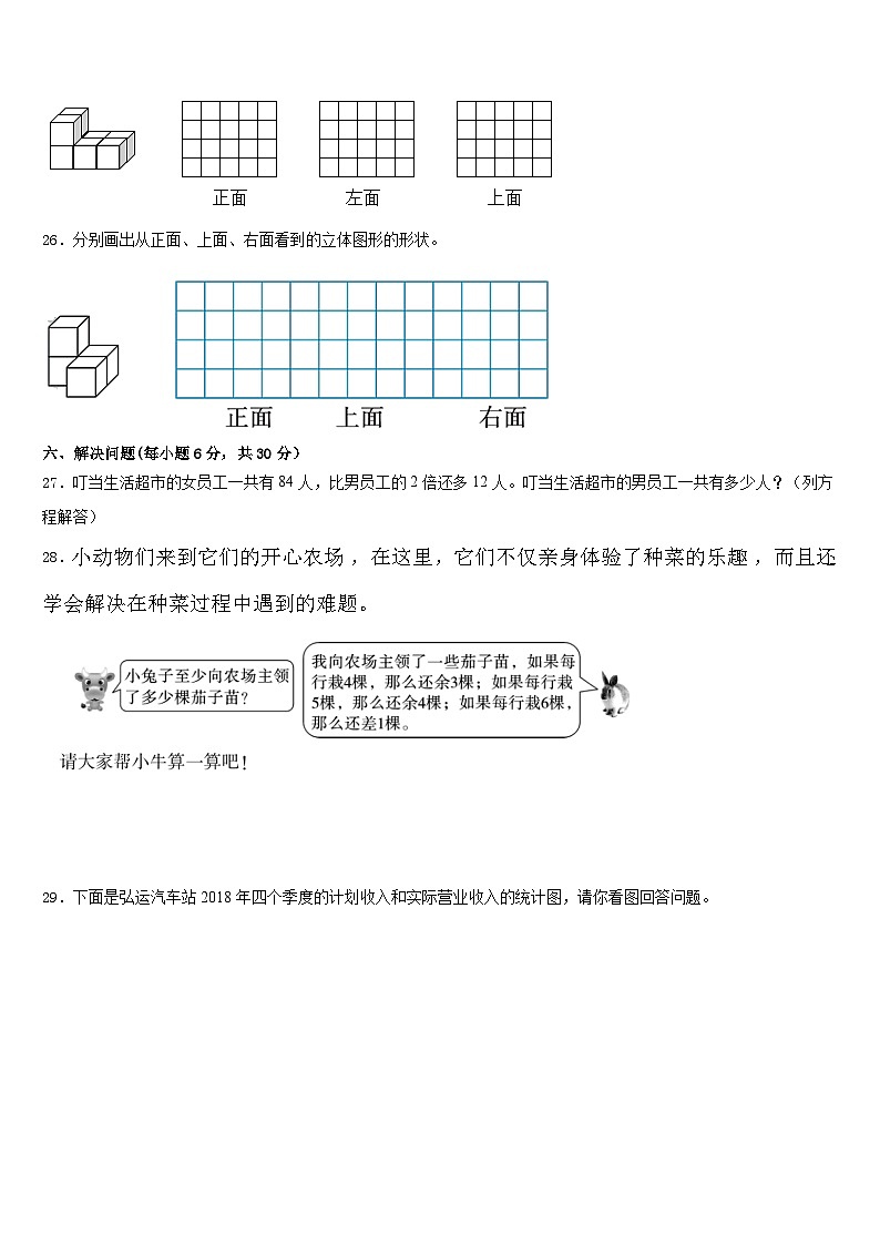 2022-2023学年正阳县五下数学期末经典模拟试题含答案03