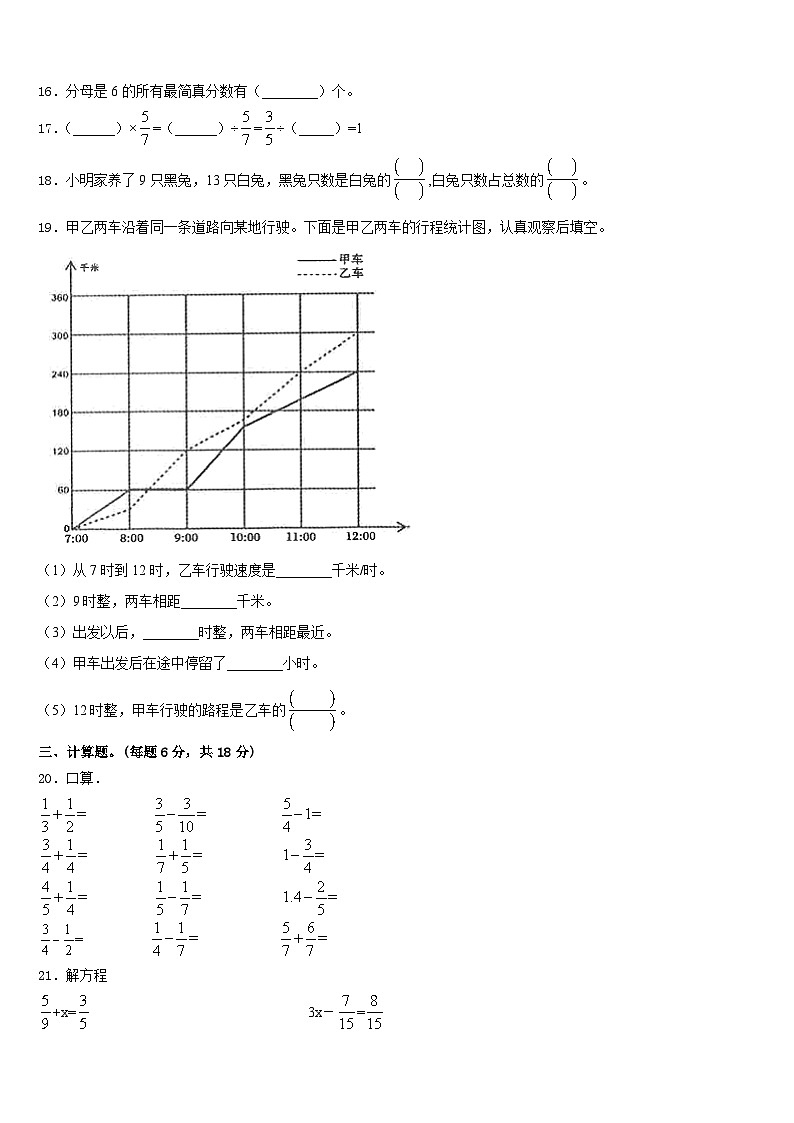 2022-2023学年江苏省淮安市清浦区五年级数学第二学期期末检测模拟试题含答案第3页