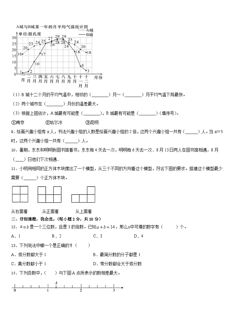 2022-2023学年河北省唐山市柳赞中心小学数学五年级第二学期期末质量检测模拟试题含答案第2页