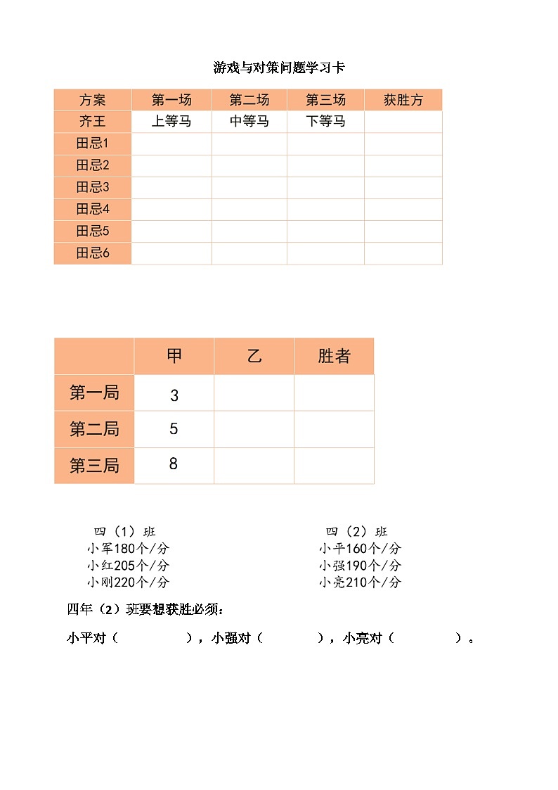 第15讲  游戏与对策学习卡第1页