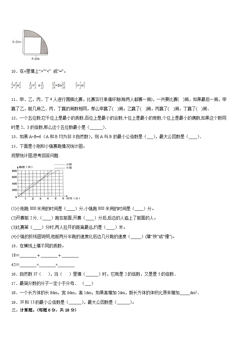 2022-2023学年河南省洛阳市宜阳县数学五年级第二学期期末考试模拟试题含答案第2页