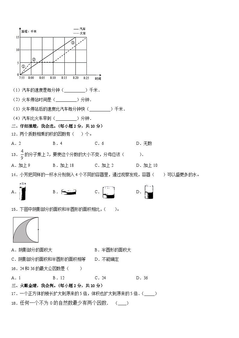 2022-2023学年河南省商丘市五年级数学第二学期期末达标检测模拟试题含答案第2页