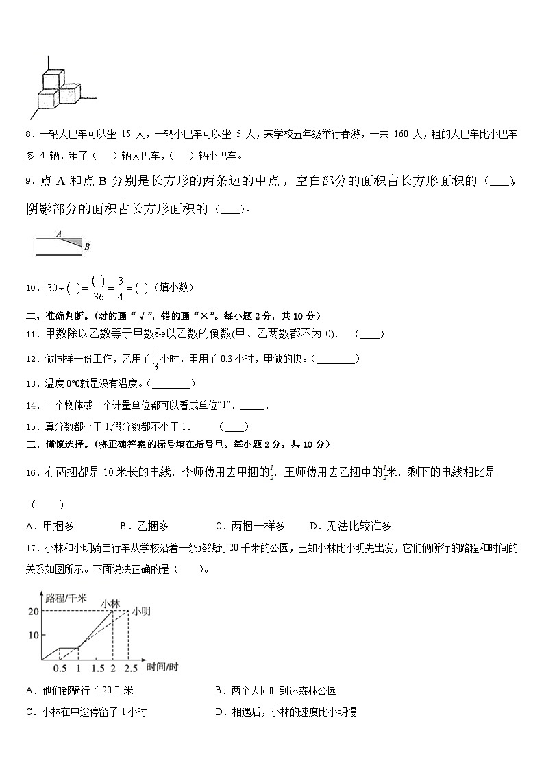 2022-2023学年海东地区数学五年级第二学期期末质量跟踪监视试题含答案02