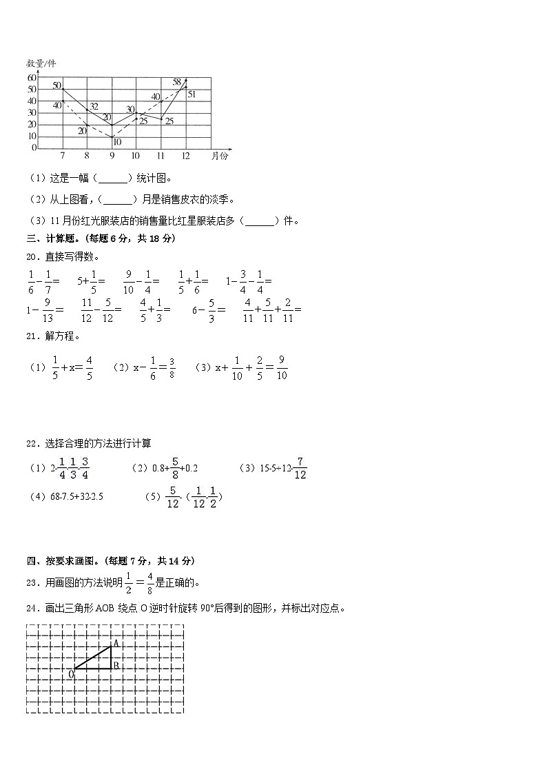 2022-2023学年浙江省杭州市临安区五年级数学第二学期期末质量检测模拟试题含答案第3页