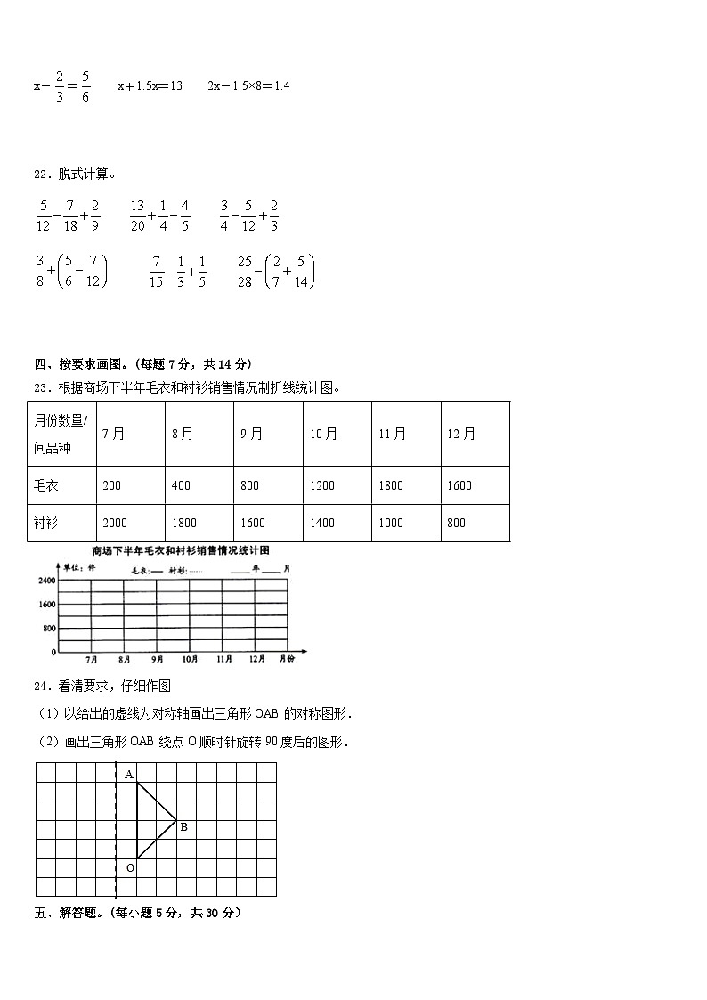2022-2023学年清河县数学五下期末调研模拟试题含答案第3页