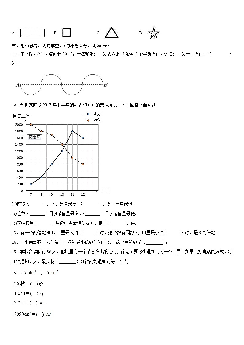 2022-2023学年湖北黄冈麻城市数学五下期末调研试题含答案02
