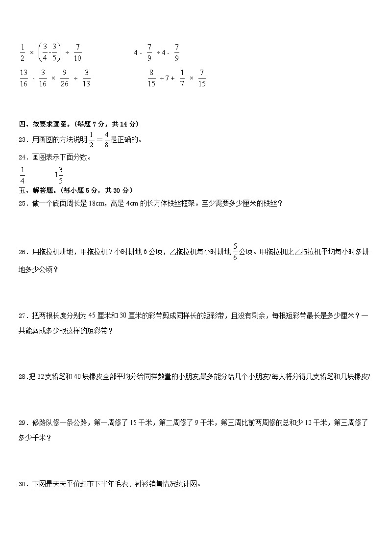 2022-2023学年湖南省湘潭县数学五下期末调研试题含答案03