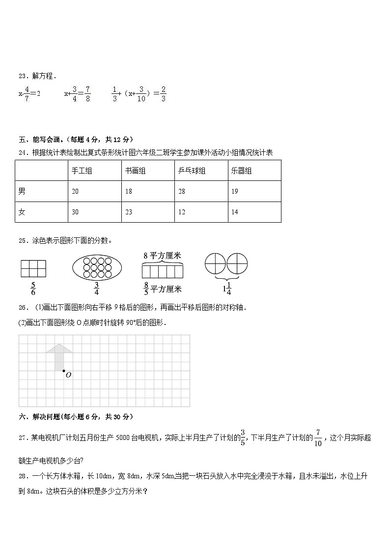 2022-2023学年湛江市雷州市数学五年级第二学期期末检测模拟试题含答案03