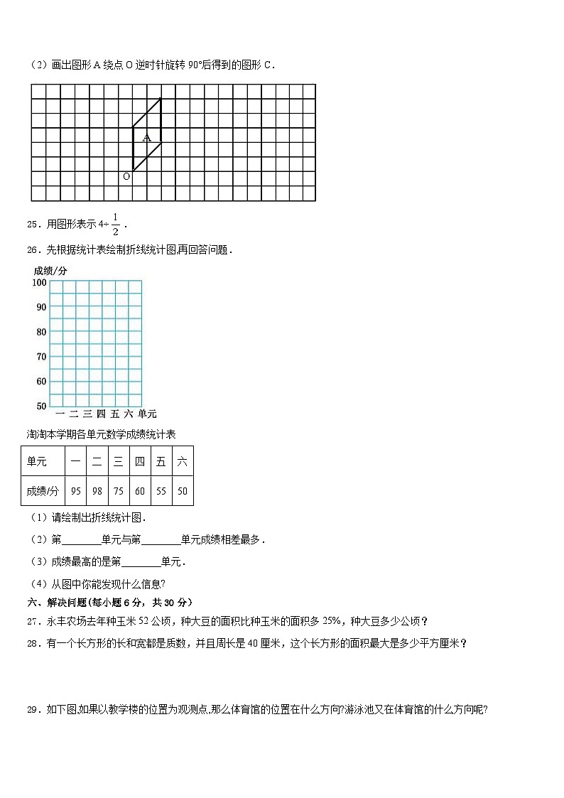 2022-2023学年甘肃省会宁县大羊营小学数学五年级第二学期期末联考模拟试题含答案第3页