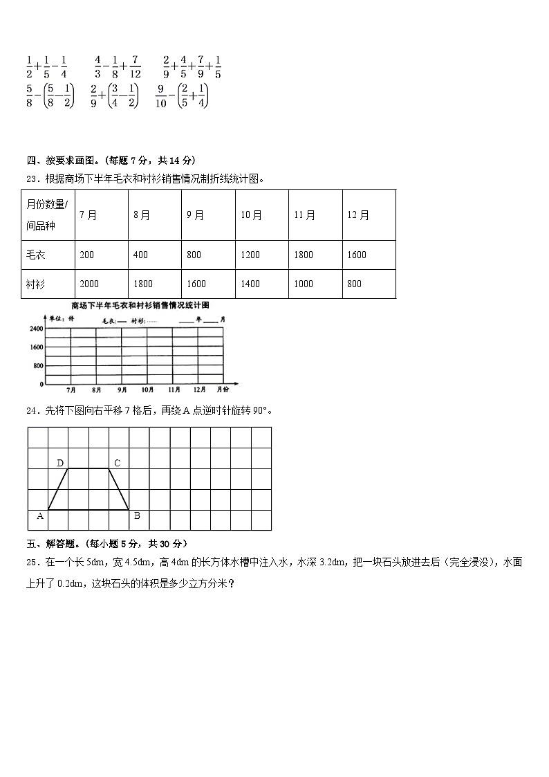 2022-2023学年甘孜县五下数学期末综合测试试题含答案第3页