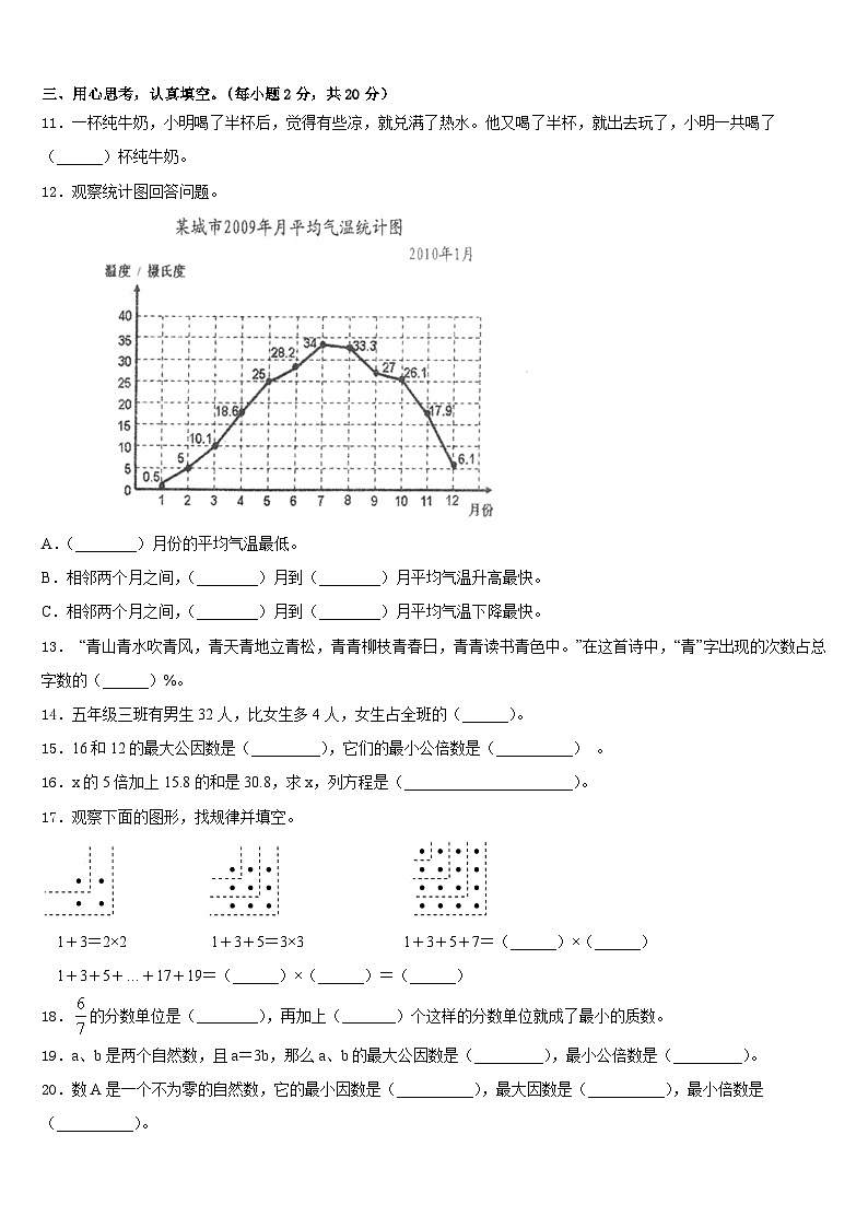 2022-2023学年福州市长乐市数学五年级第二学期期末达标测试试题含答案第2页