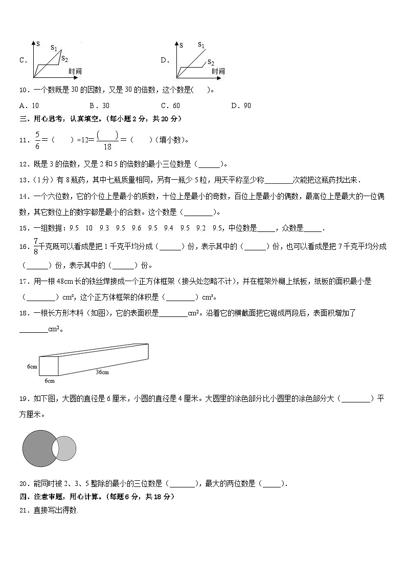 2022-2023学年祁阳县五下数学期末监测模拟试题含答案第2页