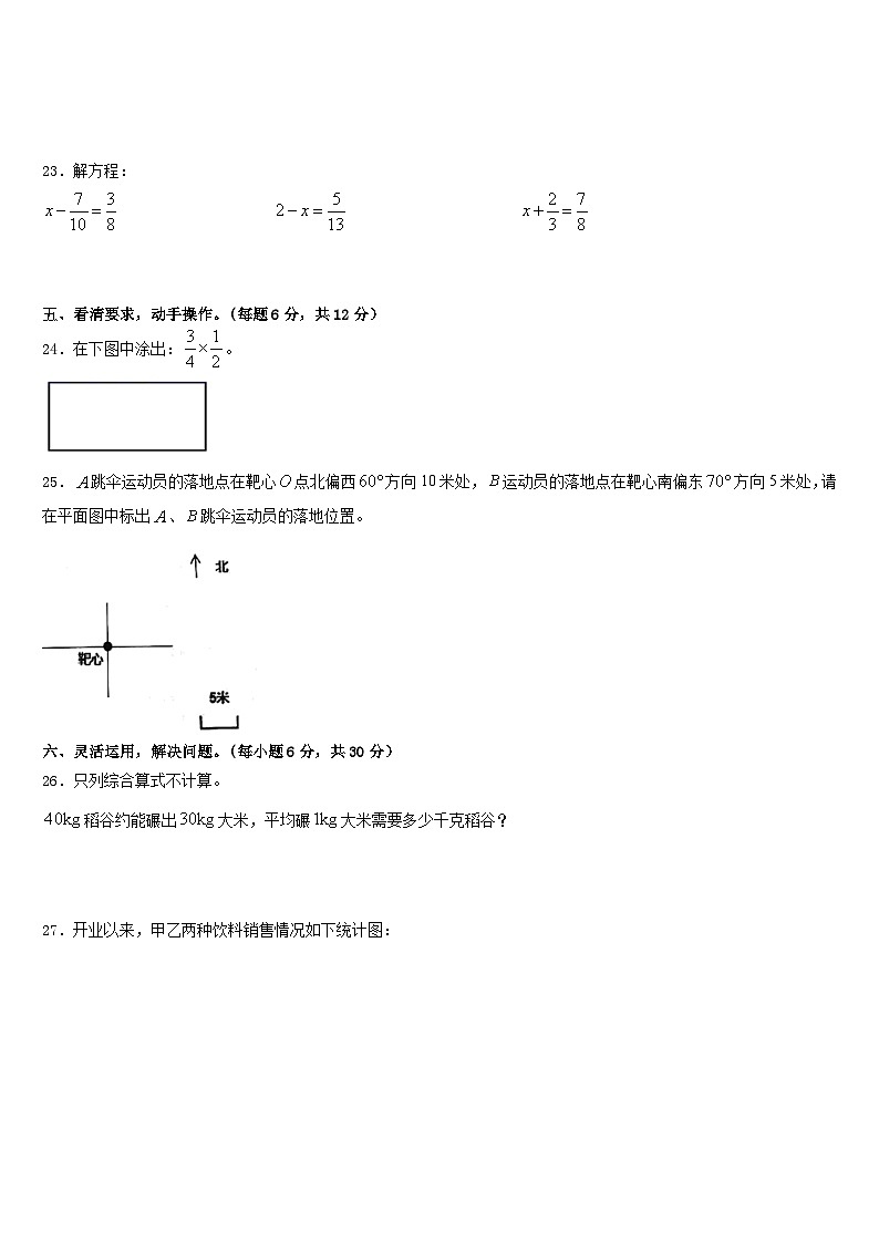 2022-2023学年石家庄市井陉县数学五年级第二学期期末达标检测试题含答案03