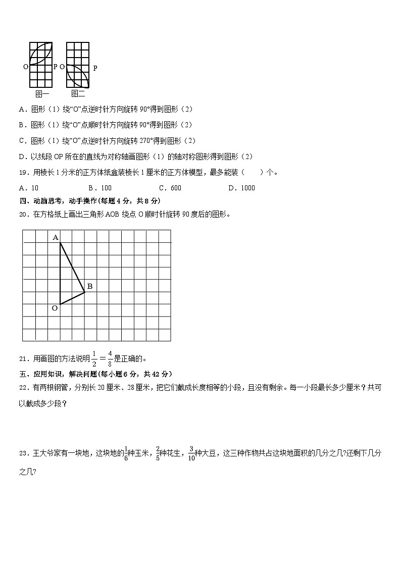 2022-2023学年石家庄市辛集市五下数学期末综合测试试题含答案第3页