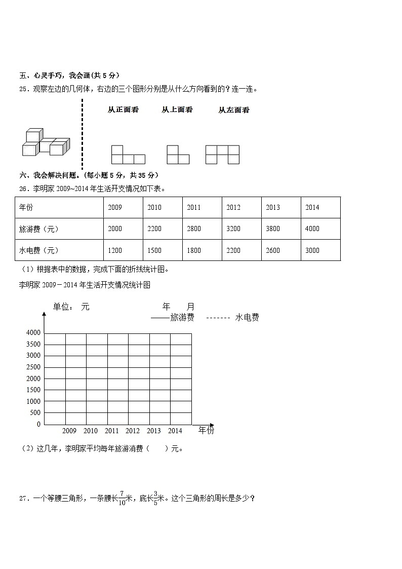 2022-2023学年福建省石狮市自然门学校数学五年级第二学期期末复习检测模拟试题含答案03
