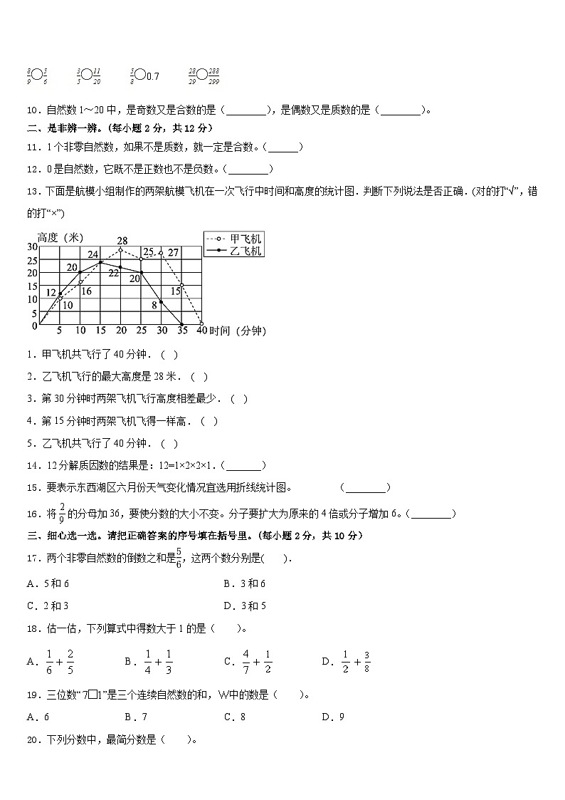 2022-2023学年航空港区数学五下期末达标测试试题含答案第2页