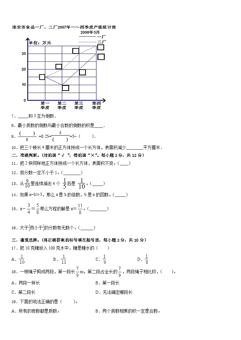 2022-2023学年穆棱市五下数学期末学业质量监测模拟试题含答案第2页