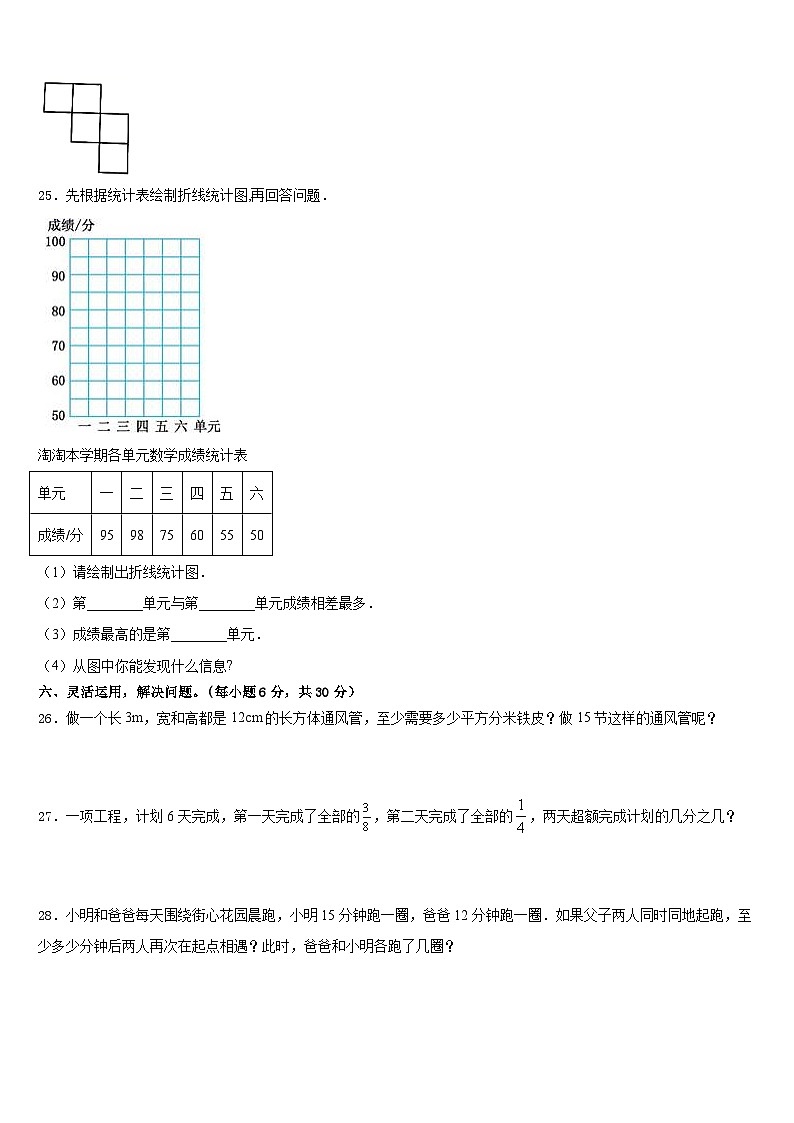 2022-2023学年自贡市贡井区数学五下期末学业质量监测模拟试题含答案第3页
