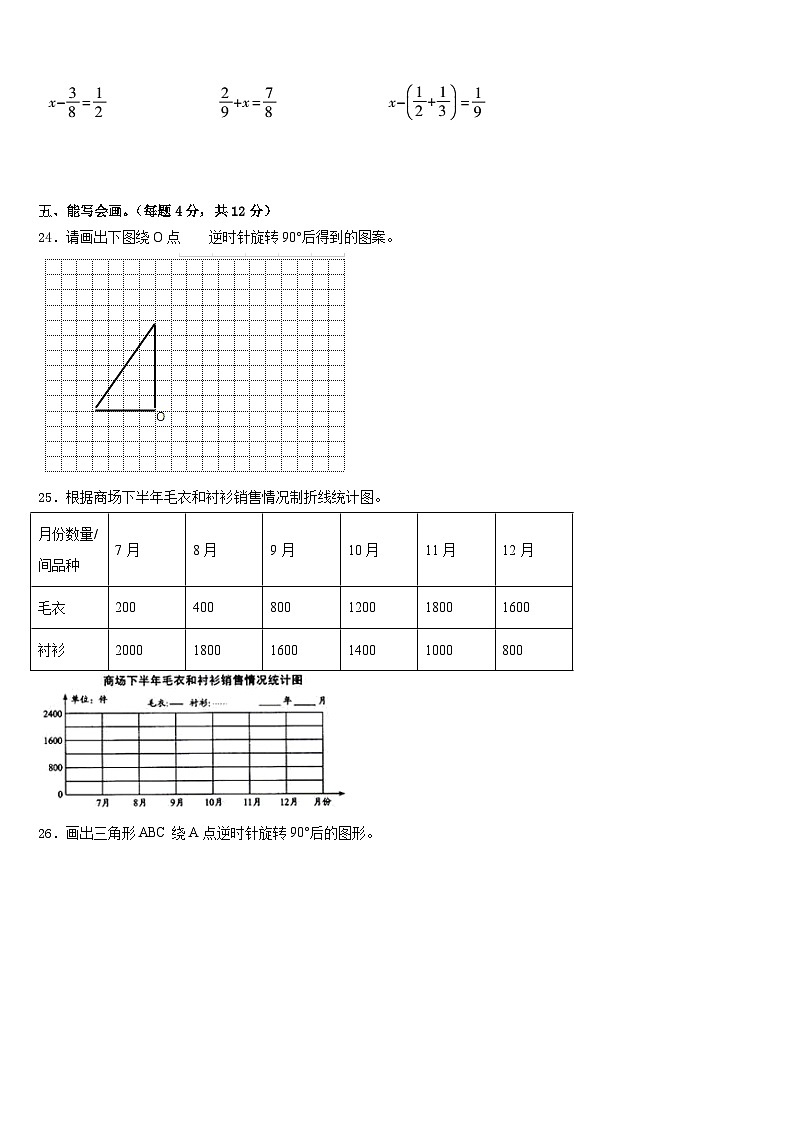 2022-2023学年维西傈僳族自治县数学五年级第二学期期末复习检测模拟试题含答案03