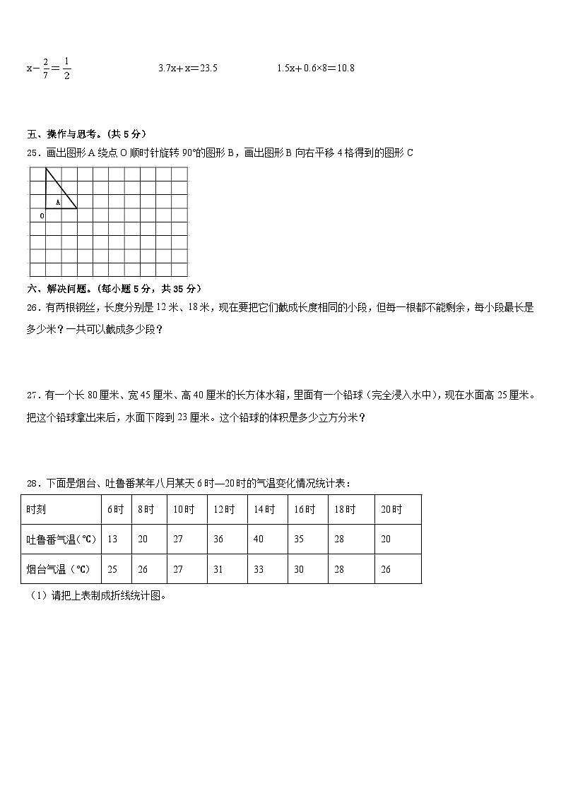 2022-2023学年蕲春县数学五年级第二学期期末质量检测试题含答案03