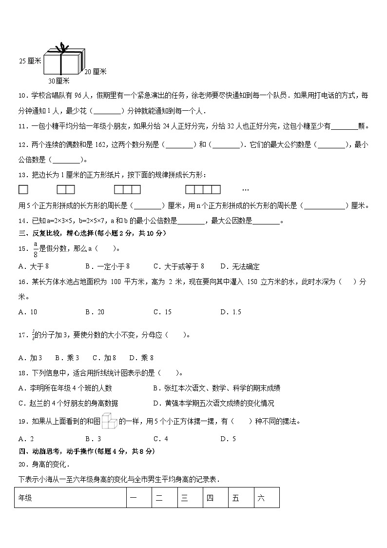2022-2023学年西宁市城北区数学五年级第二学期期末联考试题含答案第2页