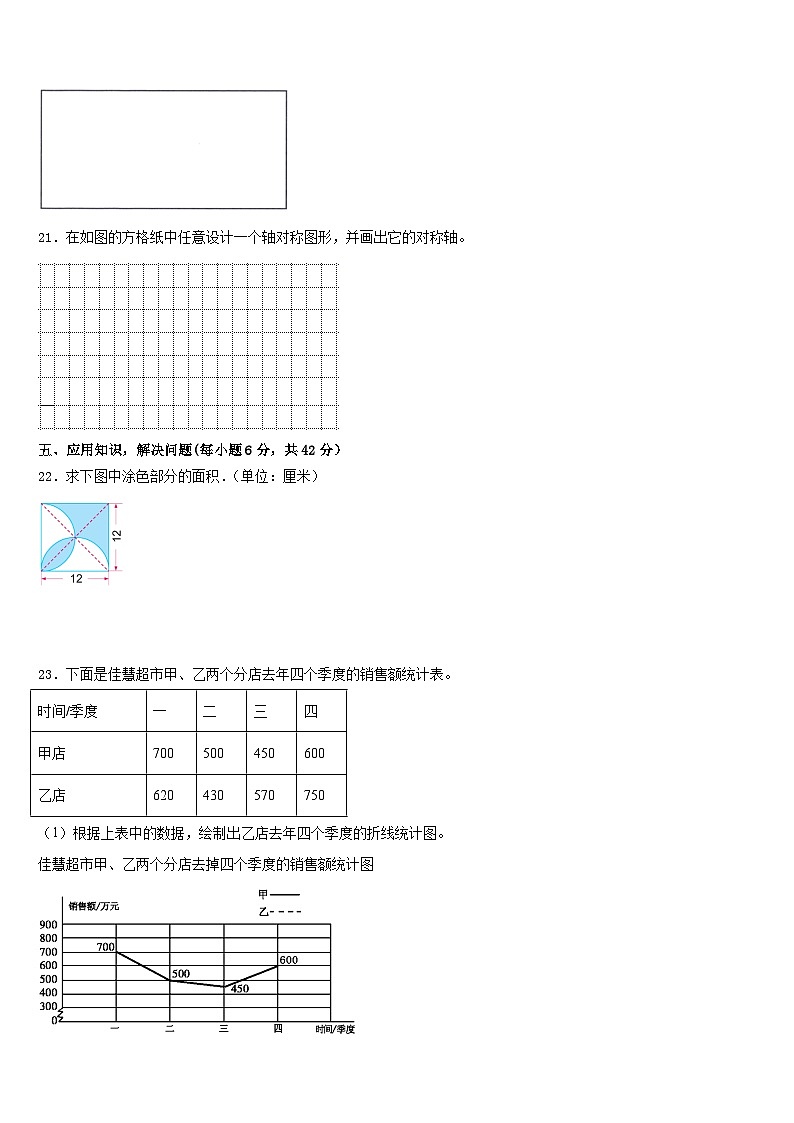 2022-2023学年甘肃省临夏回族自治州临夏市五年级数学第二学期期末学业水平测试试题含答案03