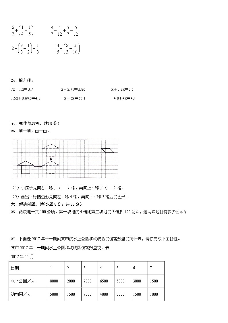 2022-2023学年福建省漳州市南靖县数学五年级第二学期期末学业水平测试模拟试题含答案第3页