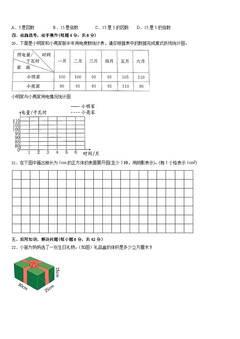 2022-2023学年绍兴市新昌县五年级数学第二学期期末学业水平测试试题含答案03