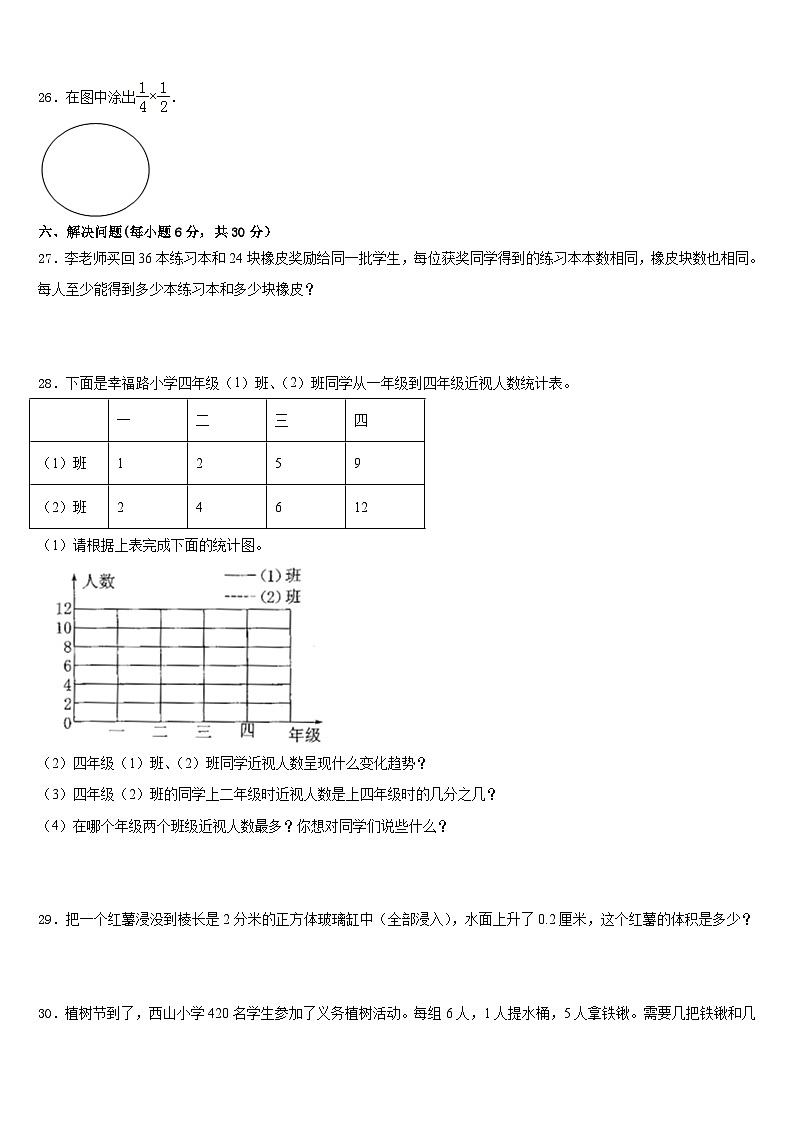 2022-2023学年腾冲县五下数学期末学业水平测试试题含答案03