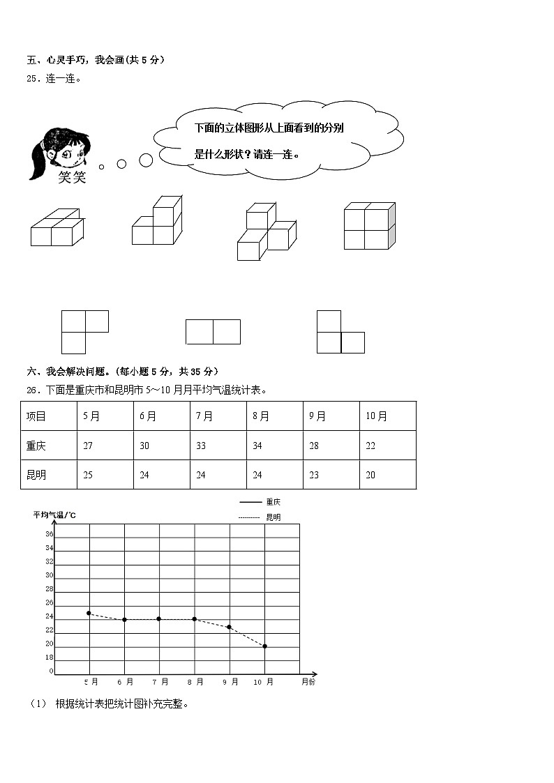 2022-2023学年贵阳市云岩区五下数学期末教学质量检测试题含答案第3页