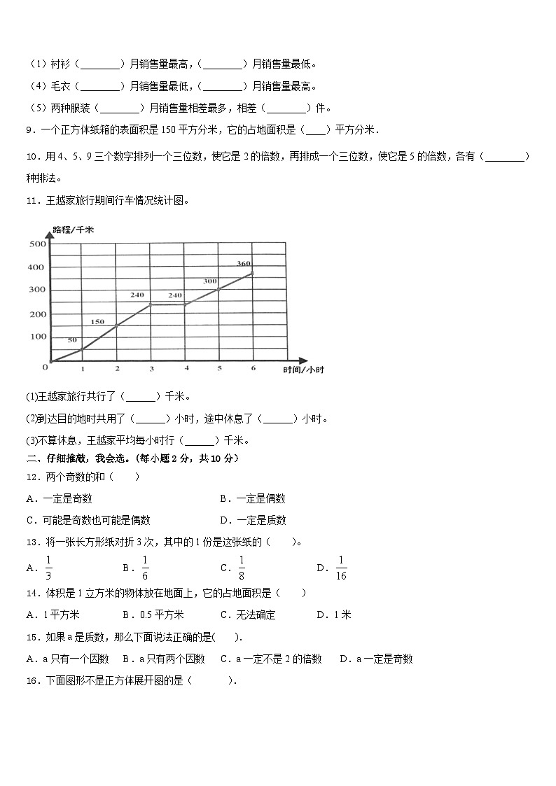 2022-2023学年贵州省遵义市道真县数学五下期末质量跟踪监视试题含答案02