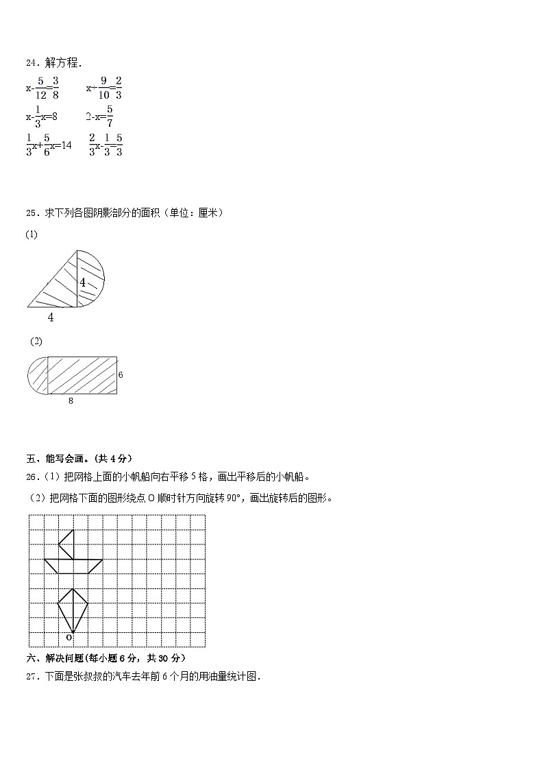 2022-2023学年青海省西宁市大通回族土族自治县数学五下期末调研模拟试题含答案03