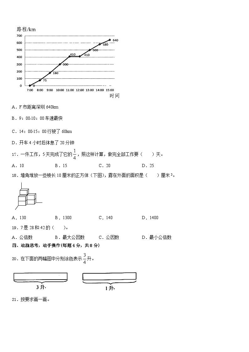 丽水市龙泉市2022-2023学年数学五下期末综合测试模拟试题含答案03