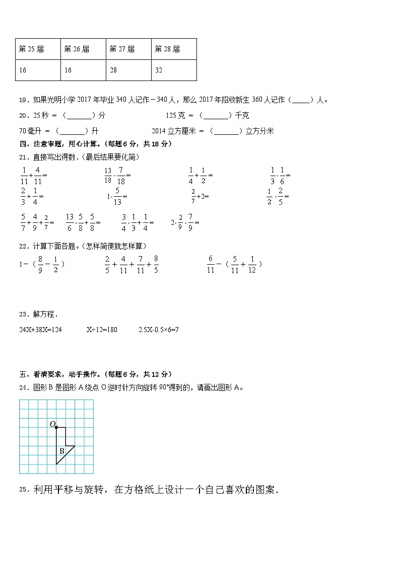 云南省昆明市五华区红云小学2022-2023学年五年级数学第二学期期末达标检测试题含答案第3页