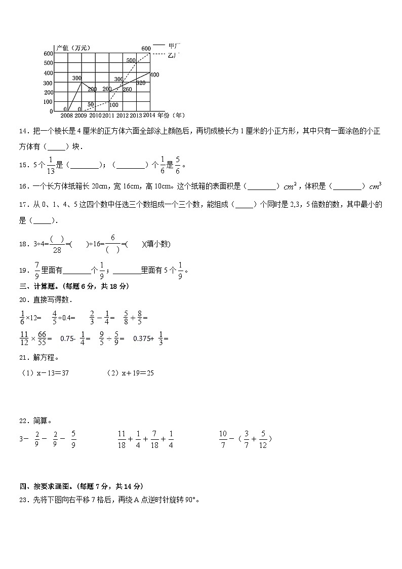 云南省曲靖市罗平县2022-2023学年五年级数学第二学期期末联考试题含答案第3页