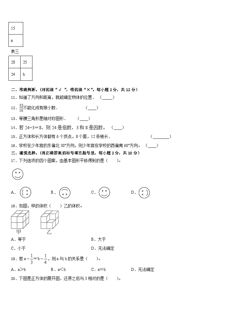 仁寿县2022-2023学年数学五下期末学业质量监测试题含答案第2页