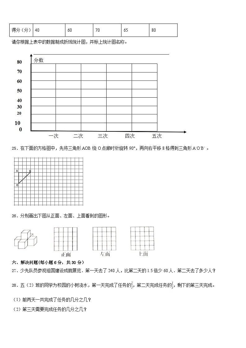 仲巴县2022-2023学年五年级数学第二学期期末学业质量监测模拟试题含答案第3页