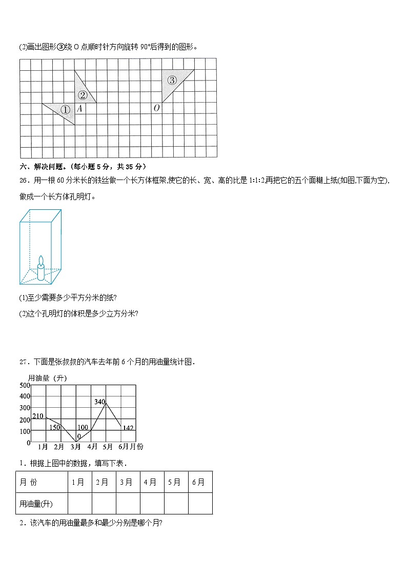 冷水江市2022-2023学年数学五下期末质量跟踪监视试题含答案03