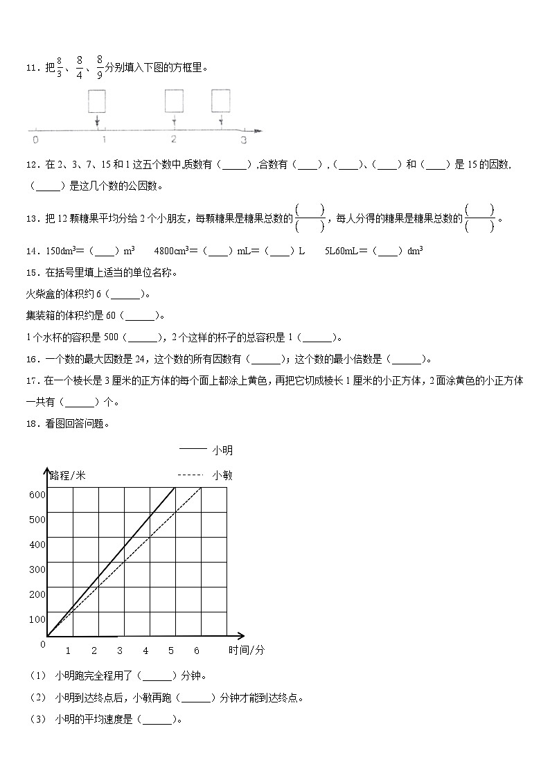 凉山彝族自治州雷波县2022-2023学年数学五下期末学业质量监测试题含答案第2页