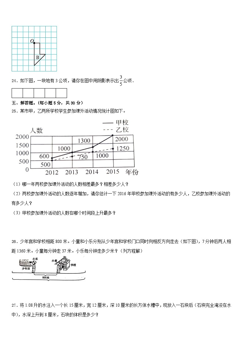 南阳市桐柏县2022-2023学年数学五年级第二学期期末学业质量监测模拟试题含答案03