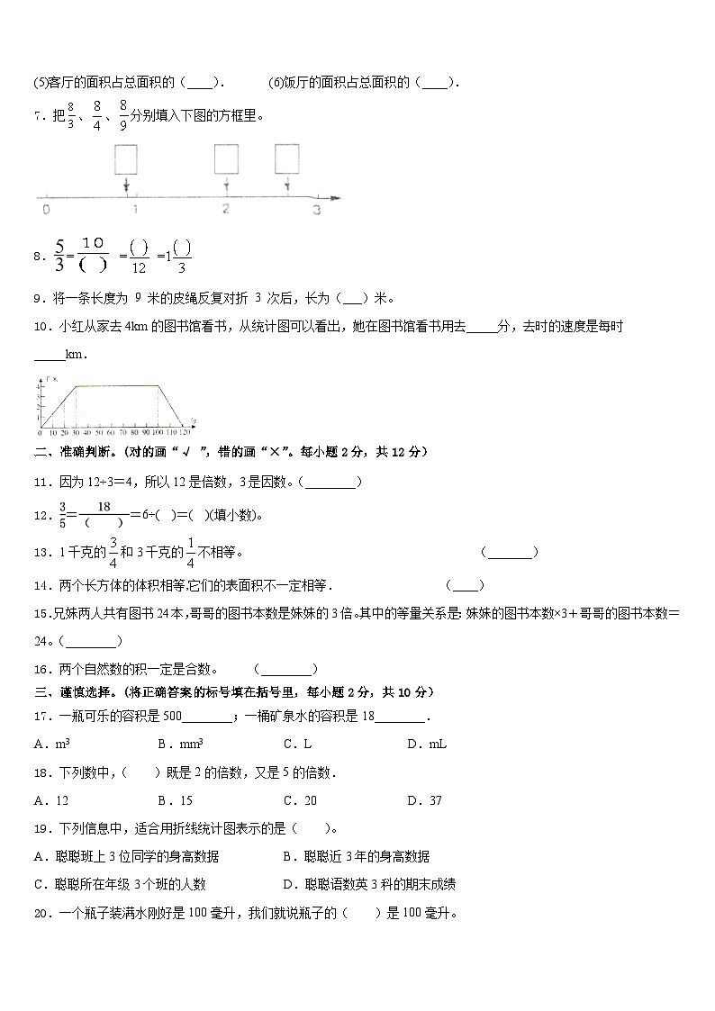 伊川县2022-2023学年数学五下期末学业水平测试试题含答案02