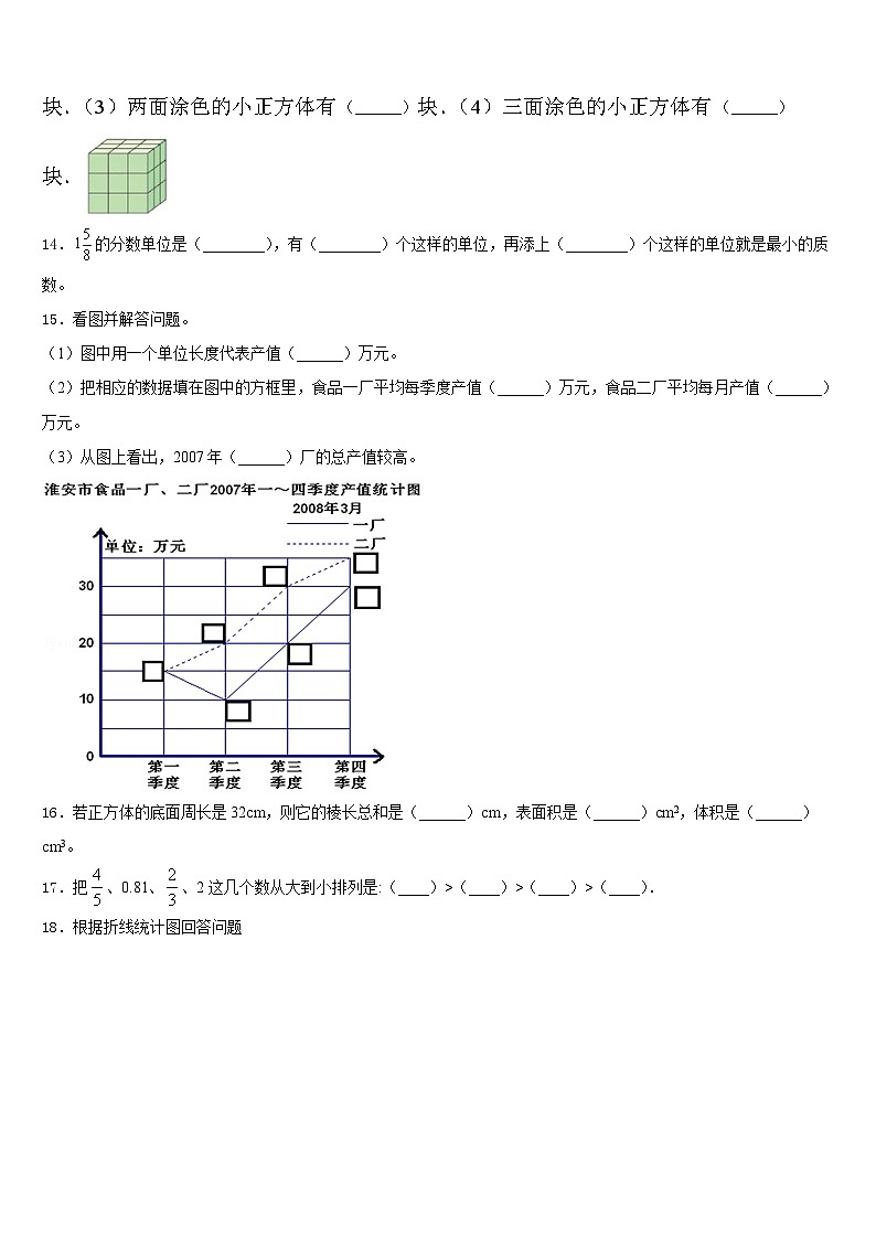 安康市平利县2022-2023学年数学五下期末检测模拟试题含答案02