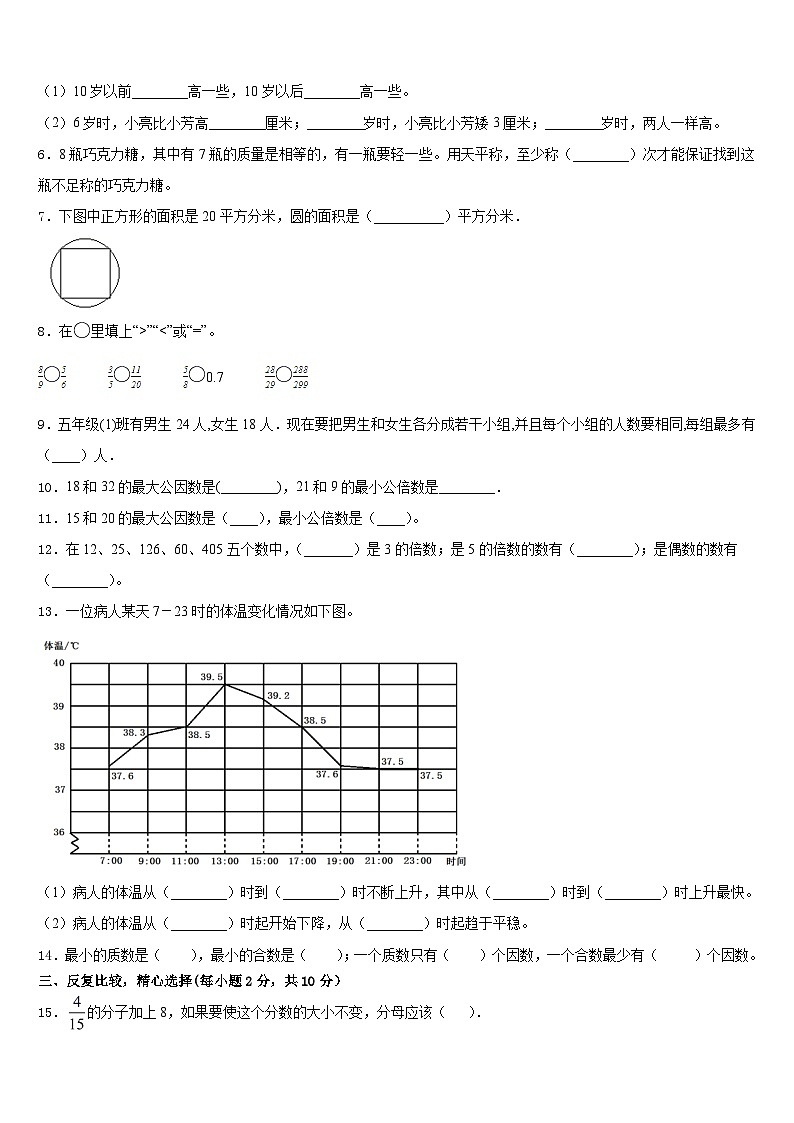 太白县2022-2023学年数学五年级第二学期期末学业水平测试试题含答案第2页