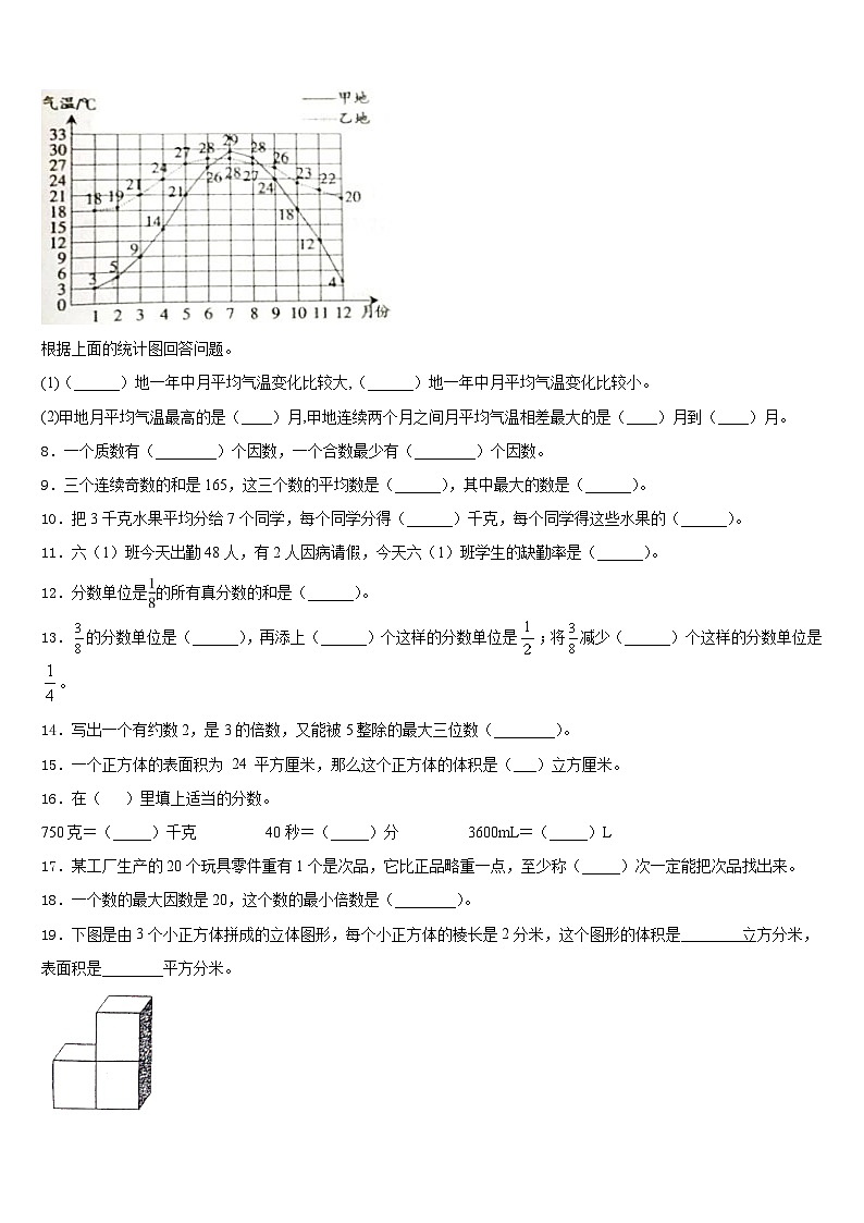 山东省济南市槐荫区图片版2022-2023学年五下数学期末教学质量检测试题含答案第2页