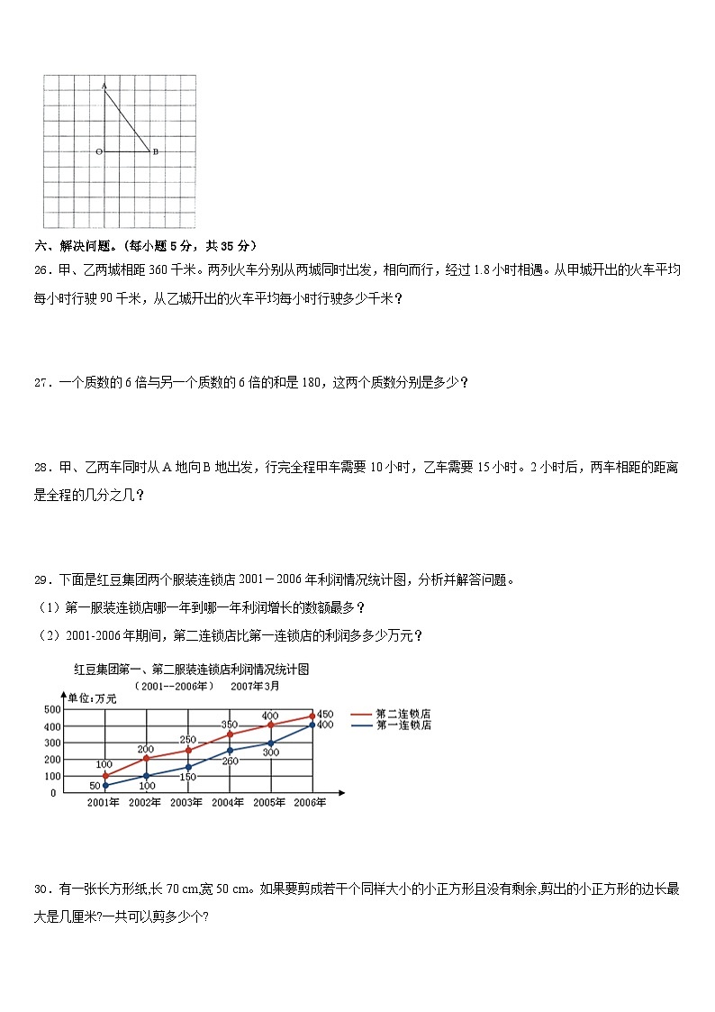 山东省淄博市博山区2022-2023学年数学五年级第二学期期末经典试题含答案03