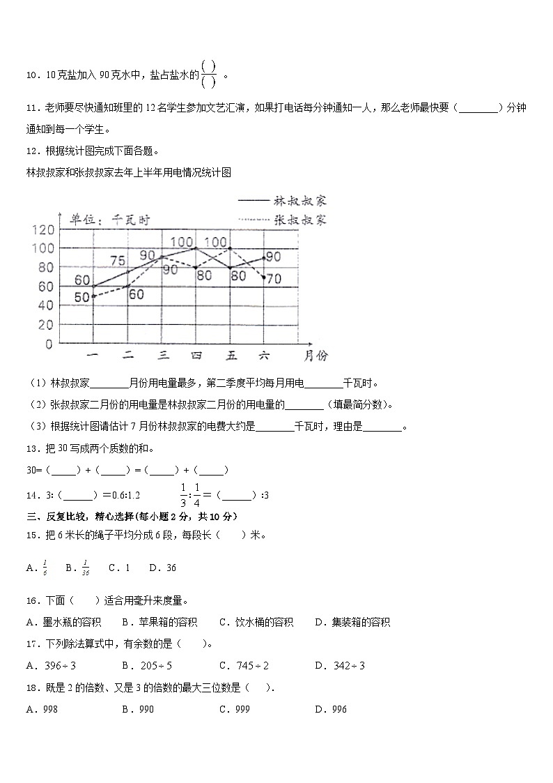 广西东兴市华侨学校2022-2023学年五下数学期末统考试题含答案02