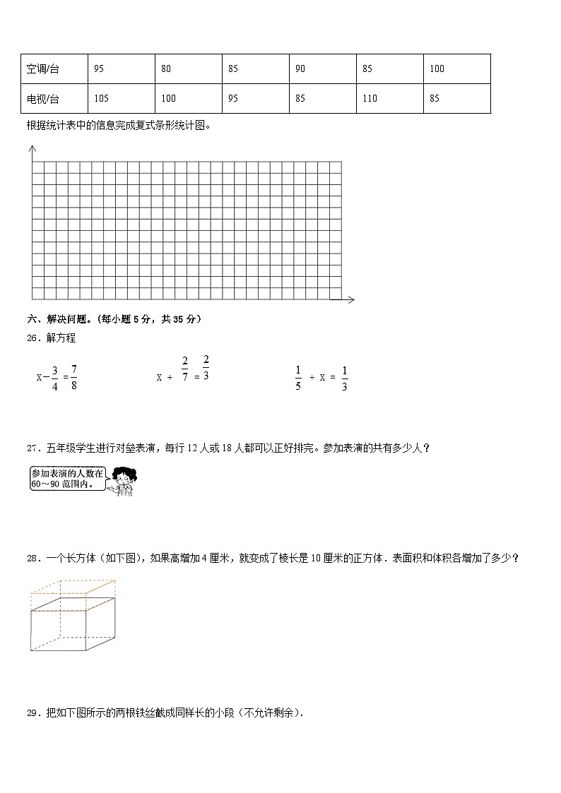 德宏傣族景颇族自治州陇川县2022-2023学年数学五年级第二学期期末学业质量监测模拟试题含答案第3页